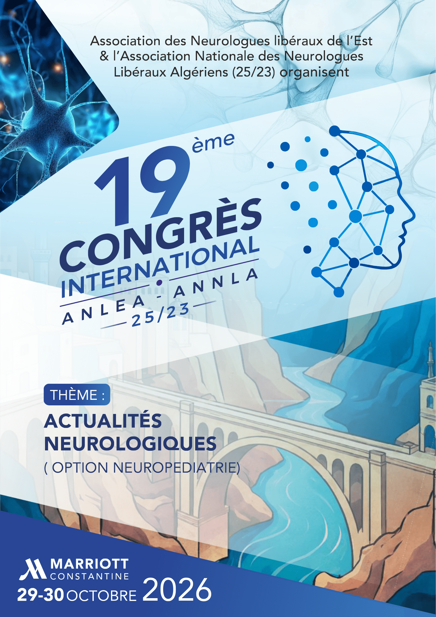 19éme Congrès de l'association des neurologues Libéraux de l'Est et L'association National des Neurologues Libéraux Algériens – affiche