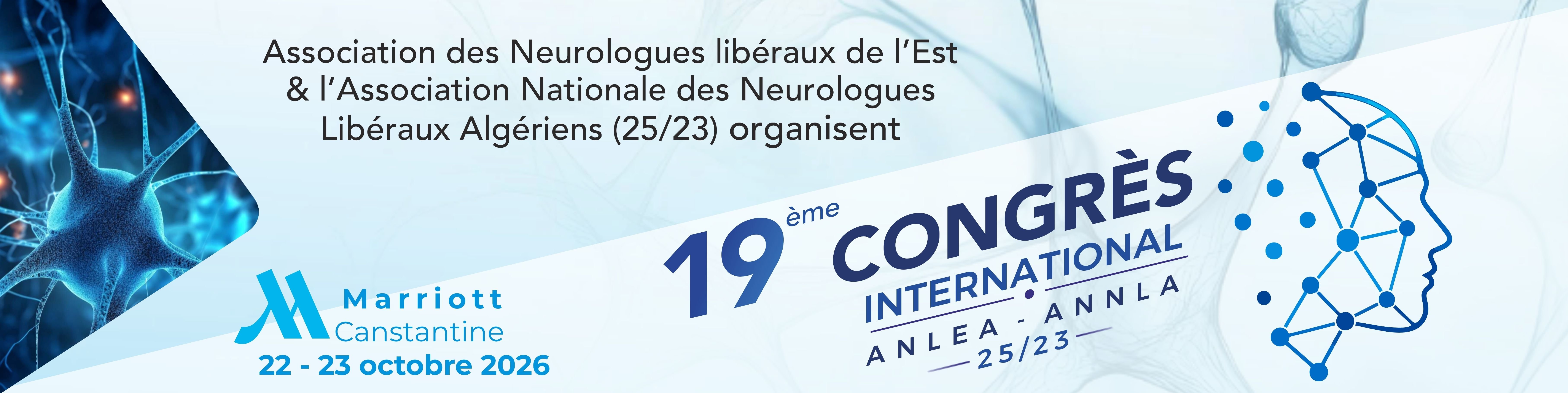 19éme Congrès de l'association des neurologues Libéraux de l'Est et L'association National des Neurologues Libéraux Algériens – bannière